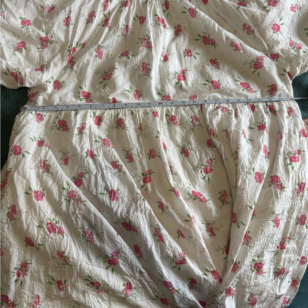 English Factory White and Pink Floral tie back Dress - Picture 6 of 7